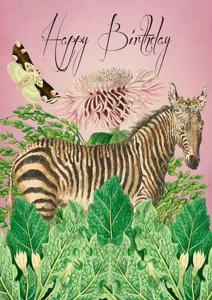 Karnet B6 z kopertą Urodziny Zebra - Madame Treacle