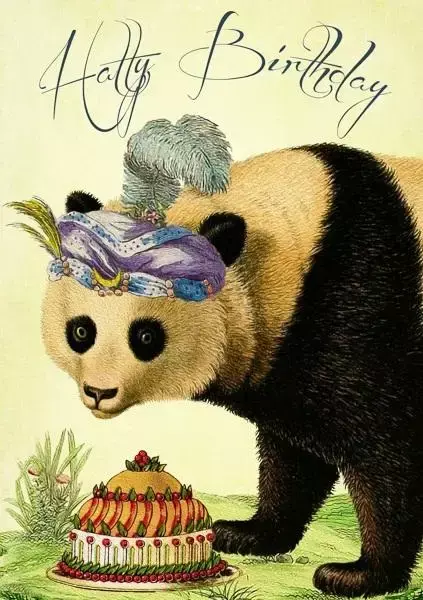 Karnet B6 z kopertą Urodziny Panda - Madame Treacle