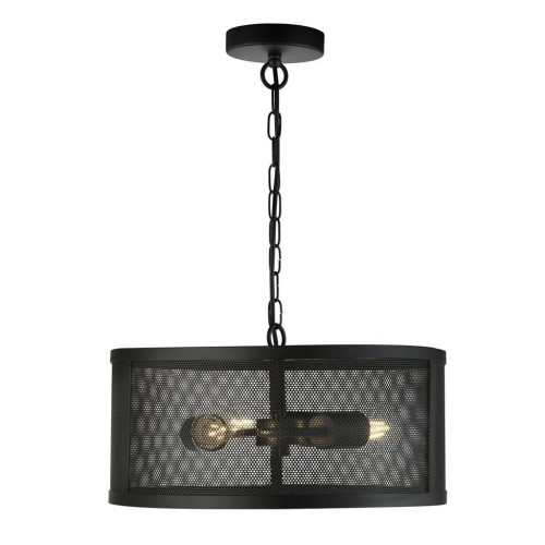 Searchlight Lampa wisząca Fishnet z metalu czarna 45 cm