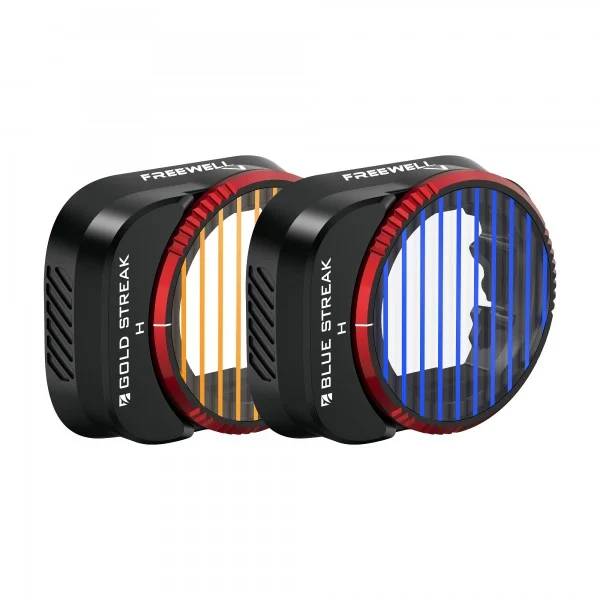 Zestaw 2 filtrów efektowych Freewell Blue / Gold Streak Anamorphic do drona DJI Mini 3 Pro
