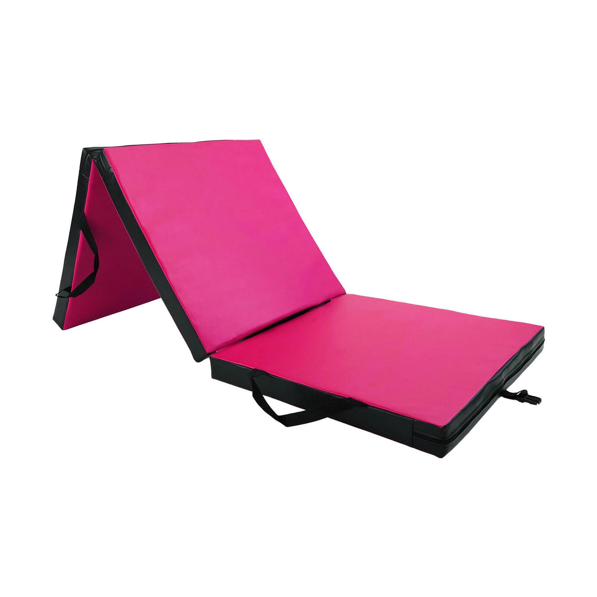 Materac gimnastyczny składany UNDERFIT 180 x 60 x 6 cm twardy różowy