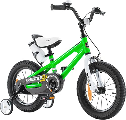 Royal Baby Freestyle rower dziecięcy, dla chłopców i dziewczynek, z hamulcem ręcznym i wstecznym, rower 12 cali, zielony