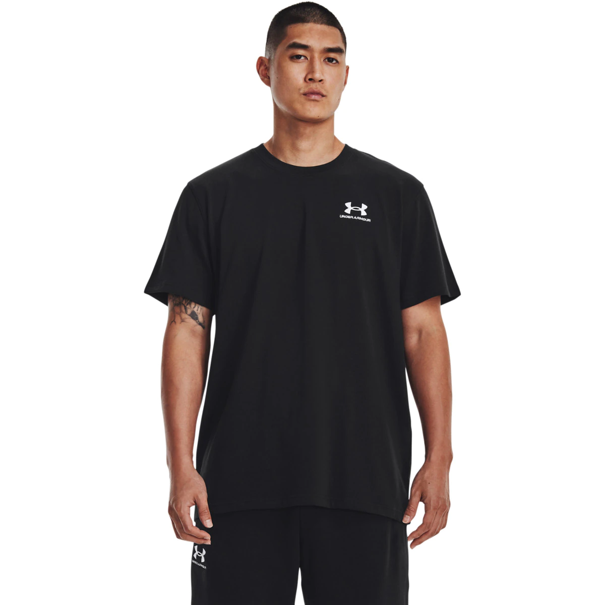 Męski t-shirt z nadrukiem Under Armour UA LOGO EMB HEAVYWEIGHT SS - UNDER ARMOUR