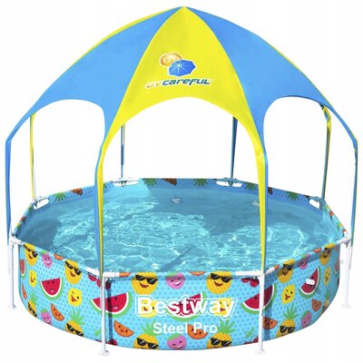Bestway Basen dla dzieci 244 x 51 cm stelażowy z zadaszeniem