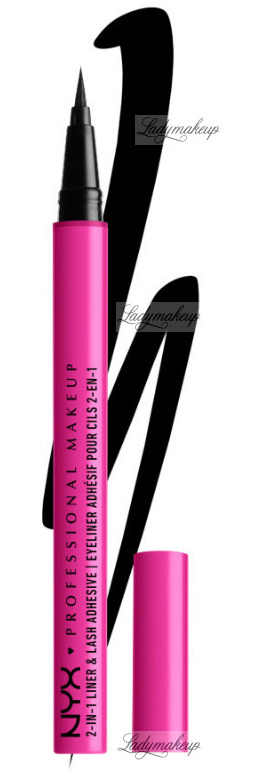 NYX Professional Makeup - JUMBO Lash! 2-in-1 Liner & Lash Adhesive - Wodoodporny liner i klej do rzęs - 01 Baddest Black