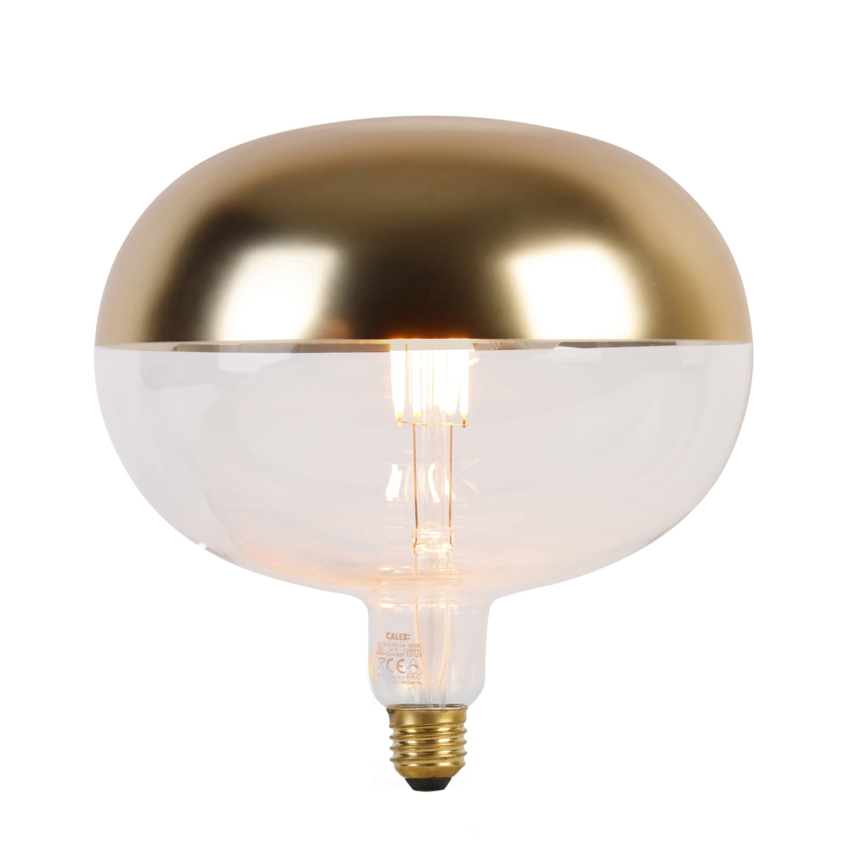 Calex E27 ściemnialna głowica lampy LED lustro złota 6W 360 lm 1800K