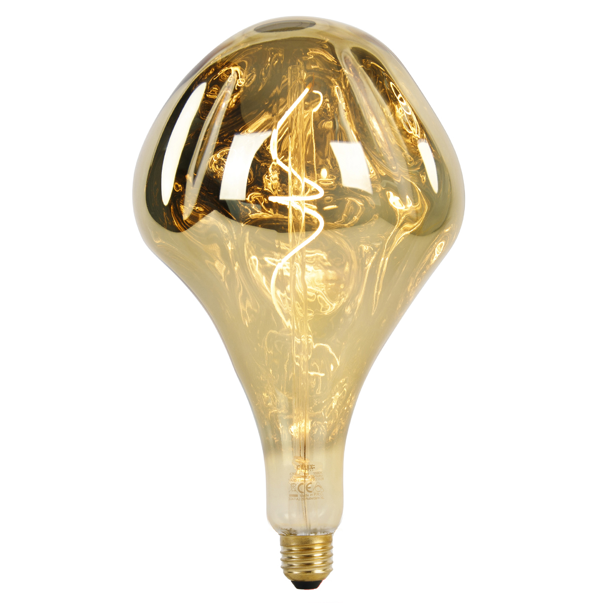 Calex Żarówka LED E27 ściemnialna G165 lustrzana złota 6W 100 lm 1800K