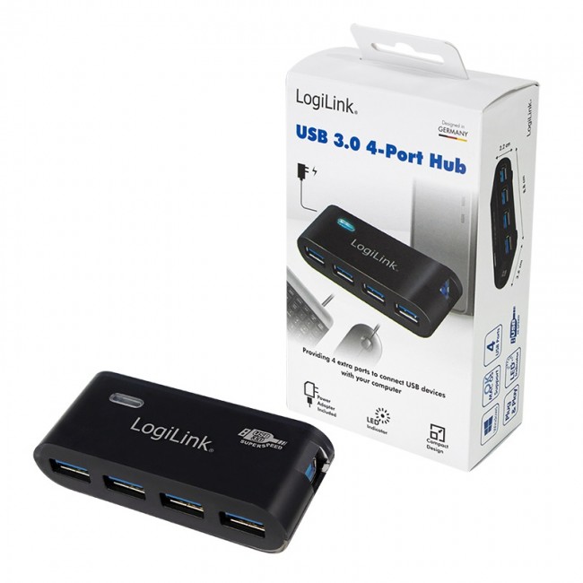 LogiLink Hub USB 3 0 4 z zasilaczem
