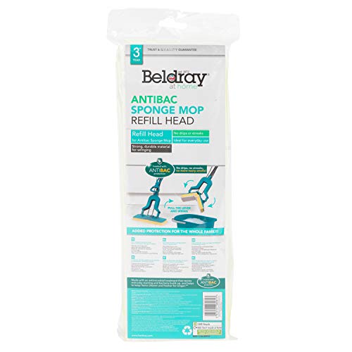 Beldray® LA080813UFEU7 Anti-Bac Sponge Refill Mop Head | Fits Mop LA026477| Treated with Anti-Bac Protection | Highly Absorbent