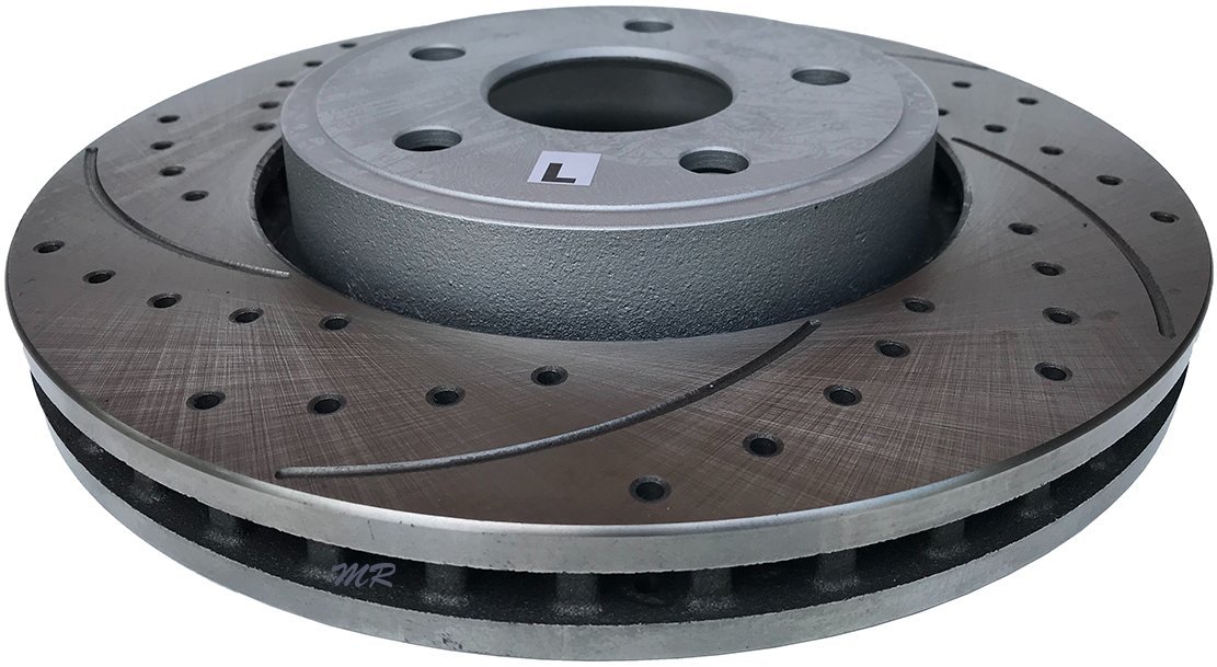 Przednia WIERCONA nacinana wentylowana tarcza hamulcowa 330mm SILVER Jeep Grand Cherokee 3,6 V6