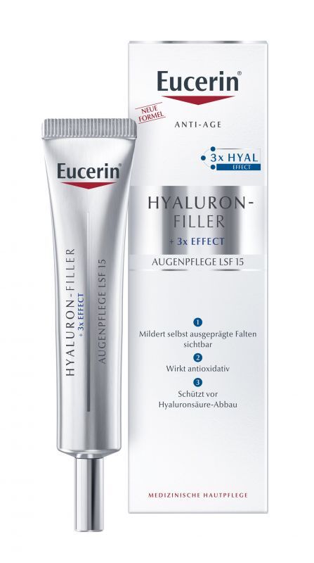 Eucerin HYALURON-FILLER+ELASTICITY, SPF 15 Krem pod oczy, 15 ml