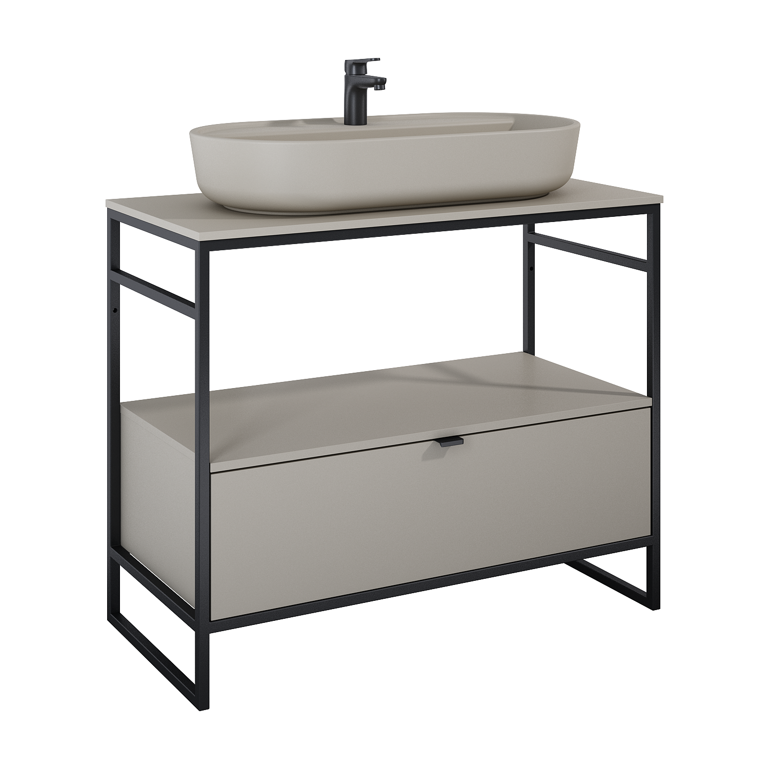 ELITA  INDUS 100 1S FUME MATT DO STELAŻA SZAFKA PODUMYWALKOWA STOJĄCA NA NÓŻKACH 168759