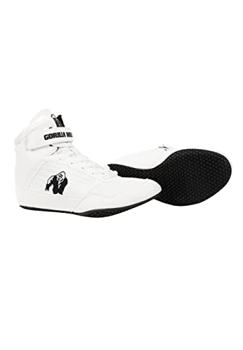 Gorilla Wear - High Tops Black Weiß - Buty do kulturystyki i fitnessu z logo, lekkie, wygodne, idealne do treningu siłowego, poliestru PU, biały, 47 EU