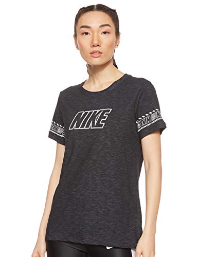 Nike Damska koszulka treningowa Dri-fit Czarny/wrzosowy S