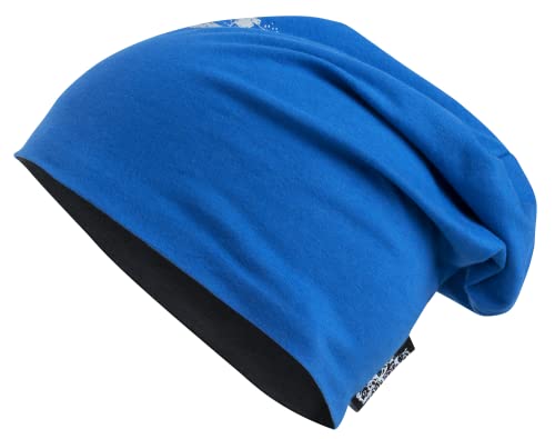 SafetyMaker (EE0V5) Safetymaker 4.0 dwustronna czapka beanie niebieska z odblaskiem - srebrna