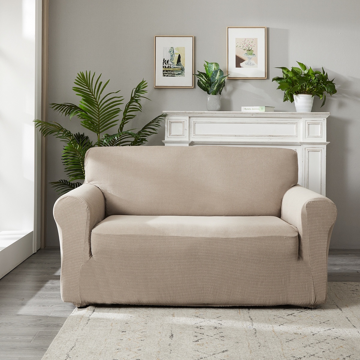 4Home Pokrowiec elastyczny na fotel Magic clean beżowy, 90 - 140 cm