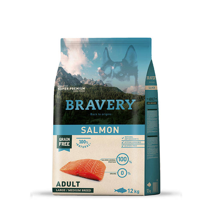 Bravery Dog ADULT Large Medium Grain Free salmon 12 kg
