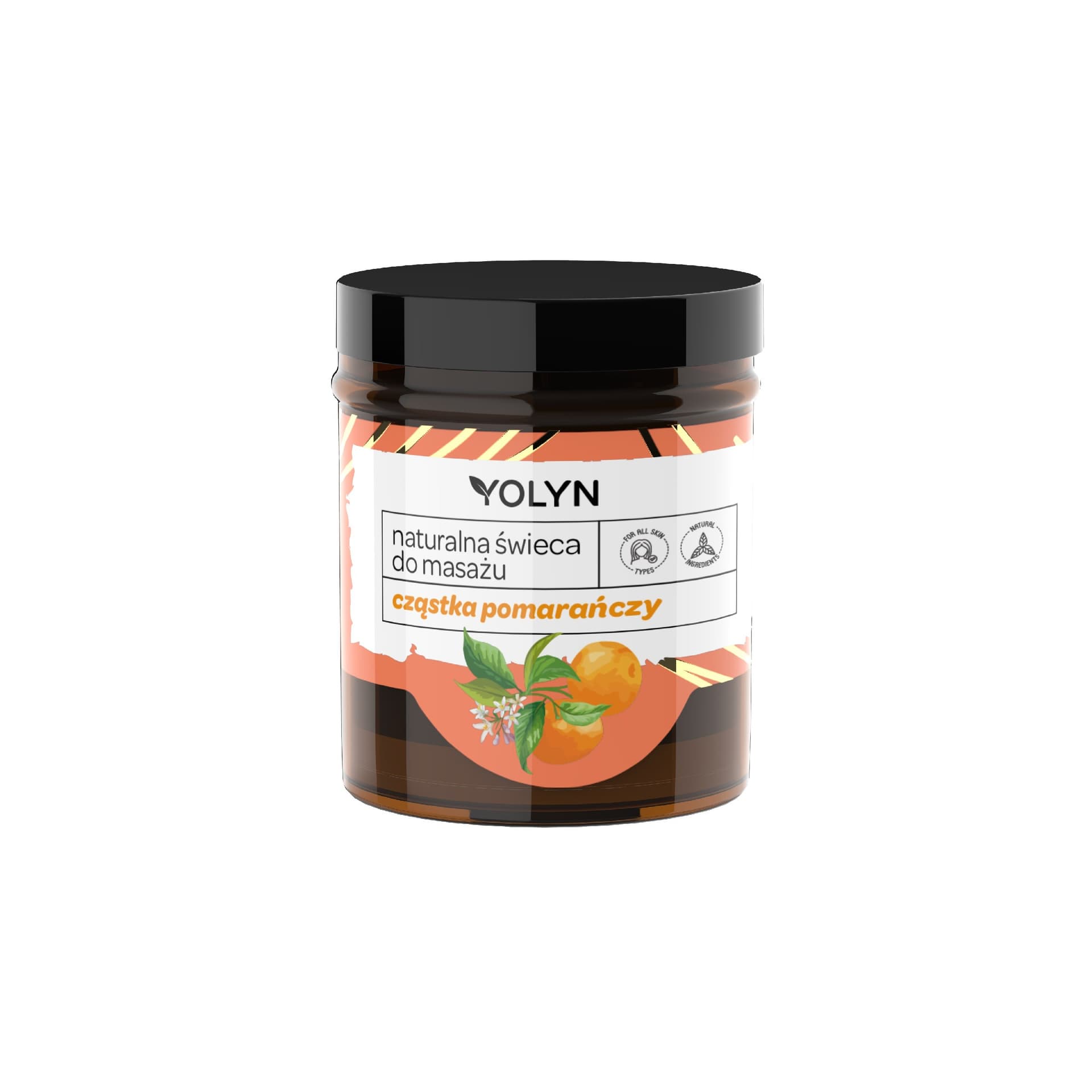 Yolyn, Naturalna Świeca Do Masażu, Cząstka Pomarańczy, 120 ml