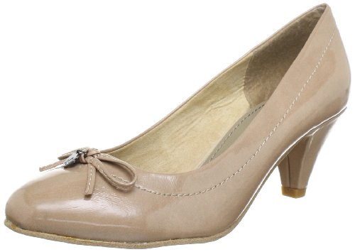s.Oliver Damskie czółenka do noszenia, Beige Dune Patent 406, 40 EU