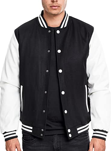 Urban Classics Męska kurtka Oldschool College Jacket, czarna (Blk/Blk 17), Large