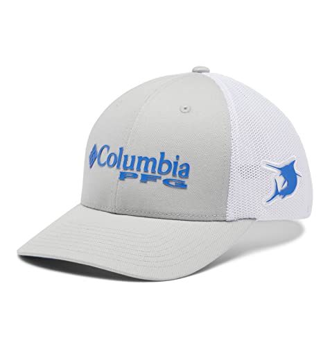 Columbia Unisex Pfg czapka z siatką, chłodna szara/biała/żywe niebieskie/marlin, mała/średnia