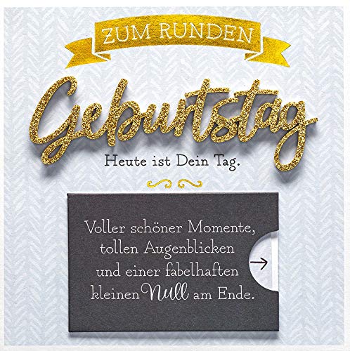 Kartka urodzinowa Lettering Surprise - okrągła kartka urodzinowa - 15 x 15 cm