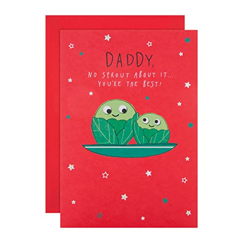 Hallmark Kartka świąteczna dla taty - humorystyczny wzór brukselki