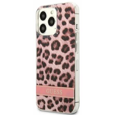 Etui Guess Leopard Electro Stripe do Apple iPhone 13 Pro Max Różowy  Raty
