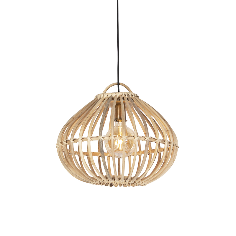 QAZQA Rustykalna lampa wisząca naturalna bambus - Cane Drop