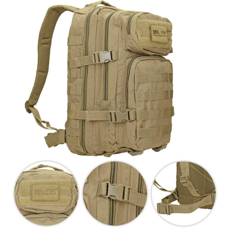 Mil-Tec Plecak wojskowy 2-komorowy Assault Small 20 Coyote roz uniw 14002005) 14002005