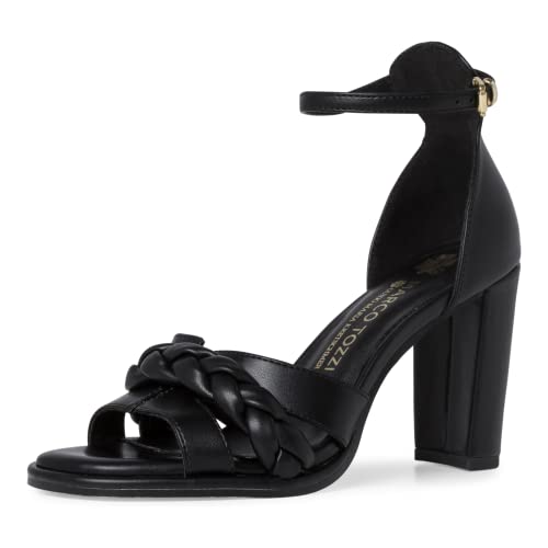 MARCO TOZZI Sandały damskie 2-2-88302-28 z obcasem, czarny - czarny - 39 eu