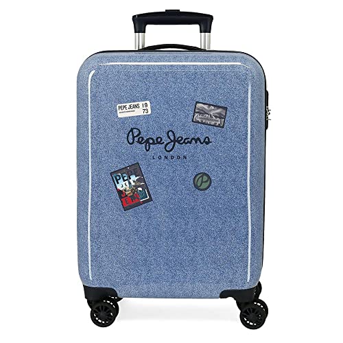 Pepe Jeans Niebieska walizka cyfrowa 38 x 55 x 20 cm sztywna ABS kombinacja boczna 34 l 2 kg 4 podwójne koła wyposażenie ręczne