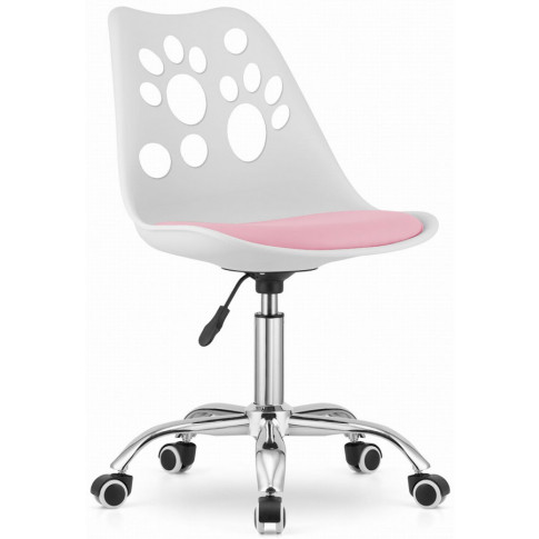 Biało-różowe do biurka krzesło dla dziewczynki F3-M79