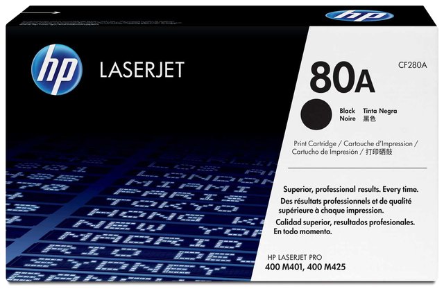 Wyprzedaż Oryginał Toner HP 80A do LaserJet Pro 400 M401 M425 | 2 700 str. | czarny black, opakowanie zastępcze