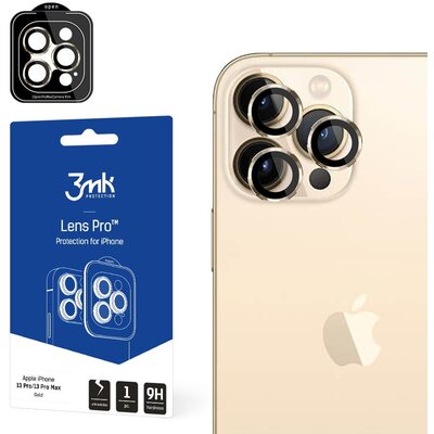 3mk Osłona na aparat Lens Protection Pro 1 zestaw dla iPhone 13 Pro/ 13 Pro Max, złota
