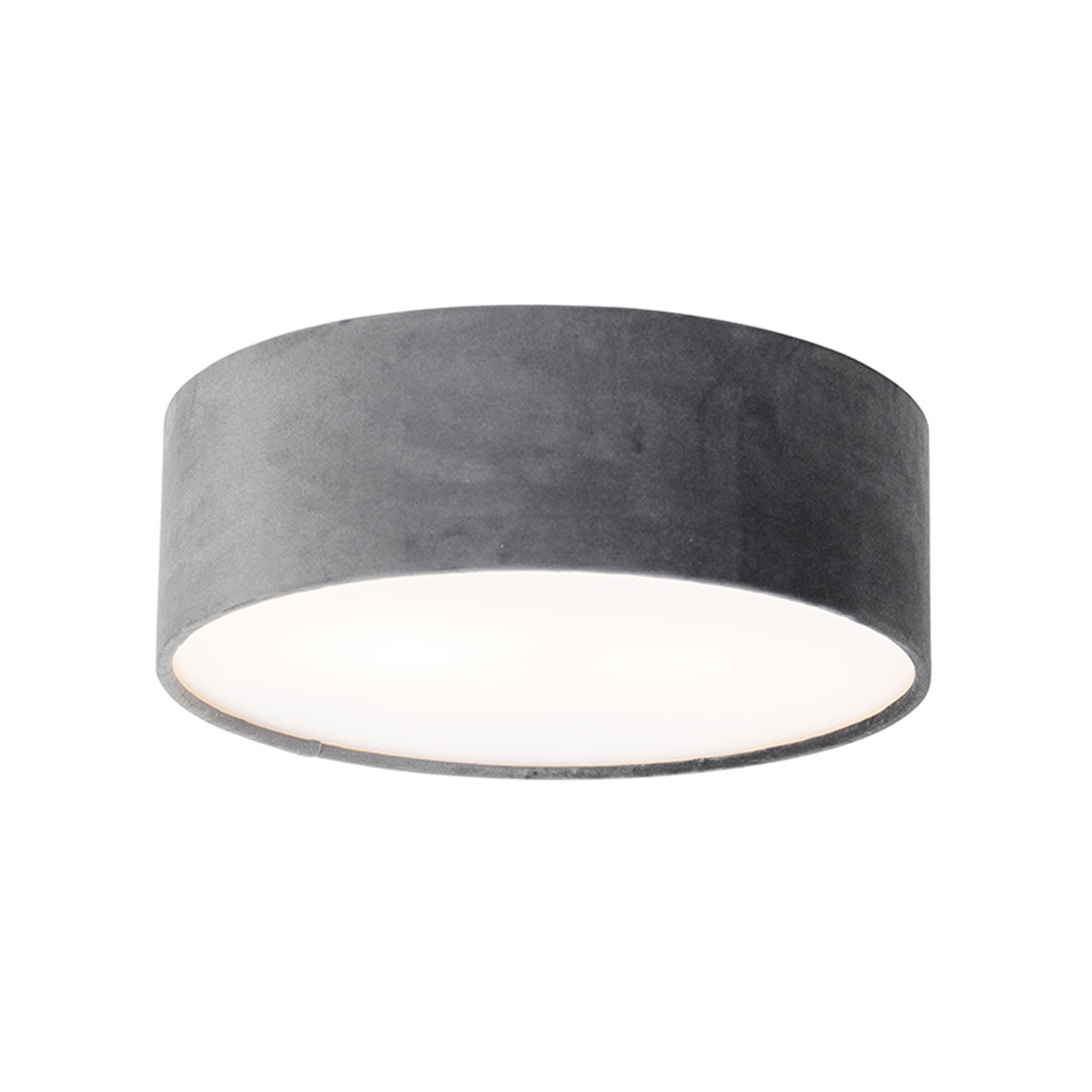 QAZQA Lampa sufitowa szara 30 cm ze złotym wnętrzem - Drum