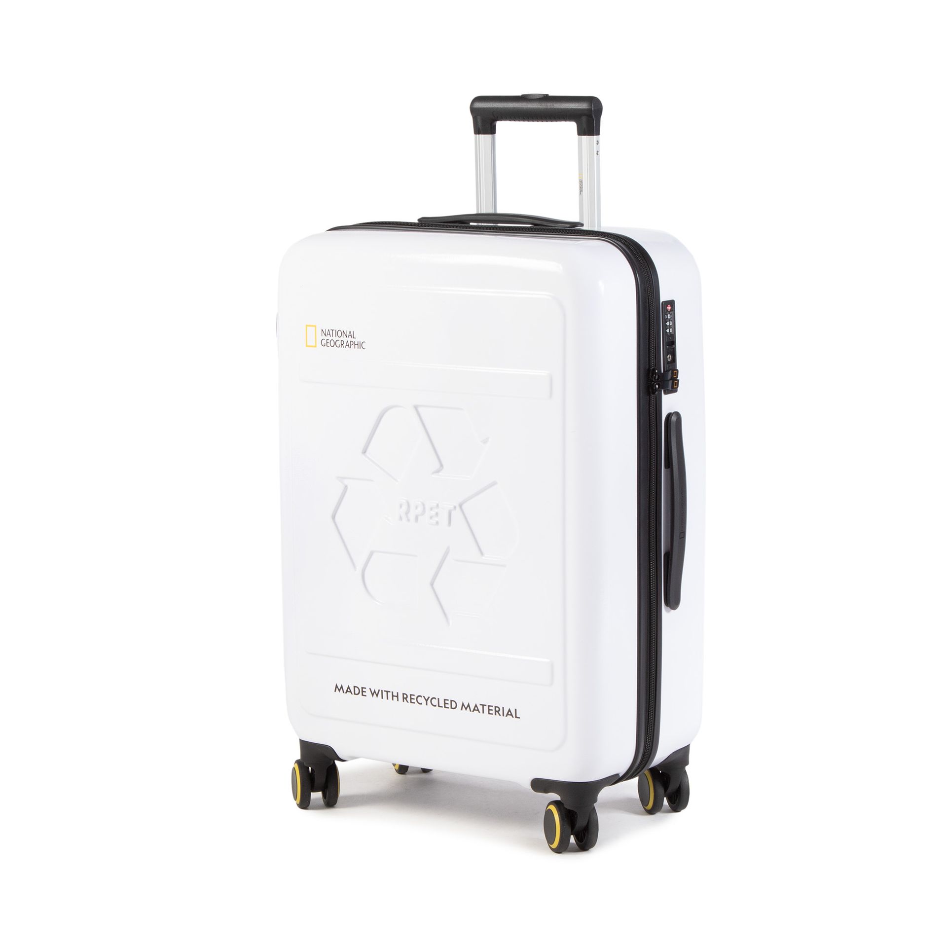 Średnia Twarda Walizka NATIONAL GEOGRAPHIC - Medium Trolley N205HA.60.01 White