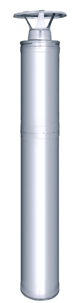 Zestaw kominowy Kastor, dług. 2500 mm, Ø 115 mm, stal szczotkowana