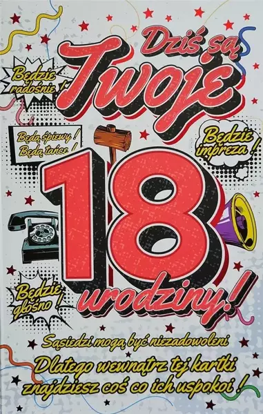 Karnet Urodzinowy 18 - YEKU