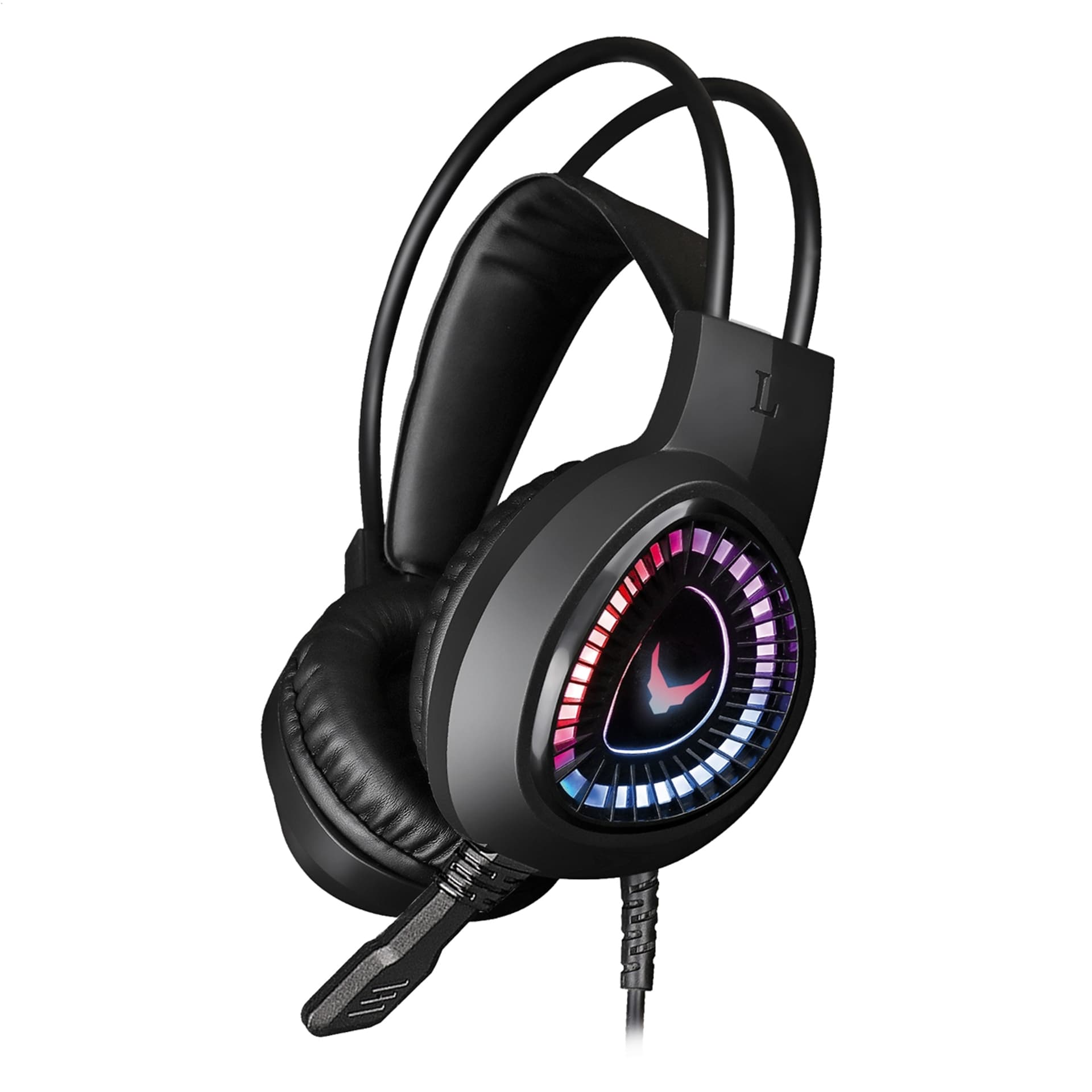 VARR GAMING RGB HEADPHONES WITH MIC LITE 3,5MM USB  BLACK [45559] TE