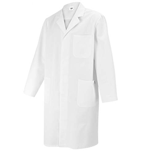 BP 1619-485-21-58n płaszcz dla mężczyzn, z długim rękawem, kołnierz z klapką, mieszanka materiału 215,00 g/m², biały,58n