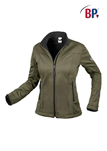 BP 1695-571-73-2XL damska kurtka softshellowa, stójka, zamek błyskawiczny z przodu, 255,00 g/m², 100% poliester, oliwkowy, 2XL