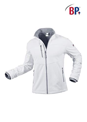 BP 1696-571-21-M męska kurtka softshell, stójka, zamek błyskawiczny z przodu, 255,00 g/m², 100% poliester, biała, M