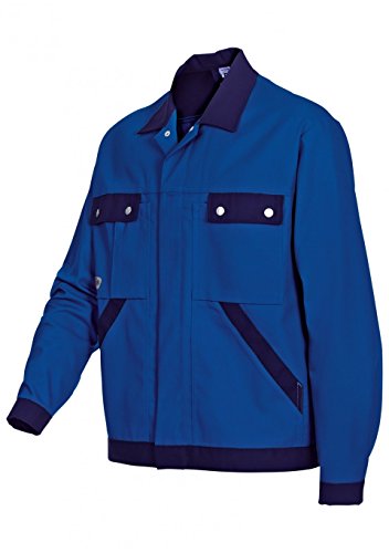 BP 1454-720-113-56/58 kurtka robocza, ukryty pasek na zatrzask i kieszenie, wzmocniona bawełna 305,00 g/m², niebieski królewski/ciemnoniebieski, 56/58