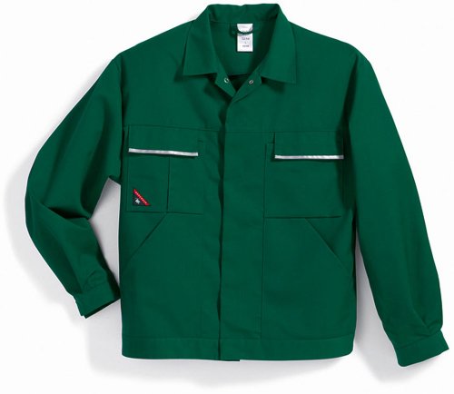 BP 1602-559-74-56/58 l kurtka robocza, ukryty pasek na zatrzask i kieszenie, mieszanka materiału 245,00 g/m², średni zielony, 56/58 l