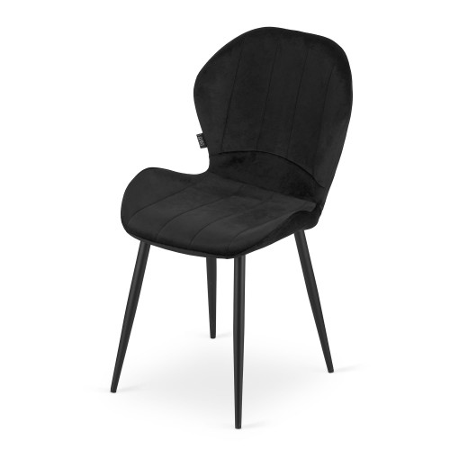 ELEGANCKIE KRZESŁO ASTER CZARNY AKSAMIT ZESTAW 4 SZTUKI