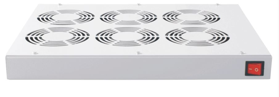 Panel wentylacyjny BKT 6 wentylatorowy dachowo-rakowy + termostat 1U szary RAL 7035