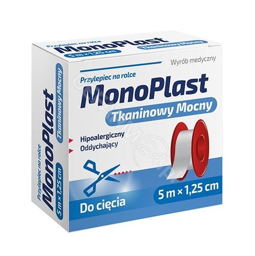 MonoPlast tkaninowy mocny przylepiec na rolce 5m x 1,25cm 1 sztuka