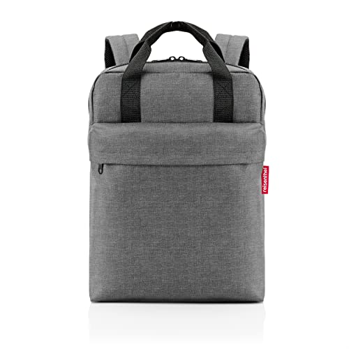 Reisenthel allday Backpack M Twist Silver – uniwersalny plecak na co dzień, w podróży, na zakupy lub do pracy – wodoodporny, bagaż podręczny, Silver, m