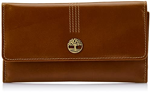 Timberland Damski skórzany portfel z klapką RFID, organizer, jeden rozmiar, Koniak (Buff Apache), Rozmiar Uniwersalny
